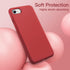 JETech Silicone Case for iPhone SE 3/2 (2022/2020 Edition), iPhone 8/7, 4.7-Inch, Shockproof Cover, Red