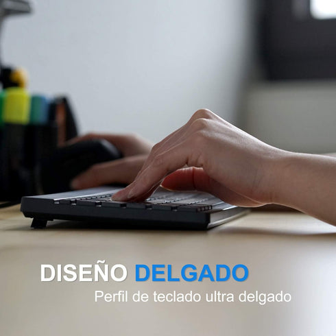 Perixx PERIBOARD-426ES Mini USB Keyboard - Black - QWERTY Español