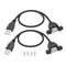 2Pcs USB 2.0 Panel Mount Extension Cable 1FT, USB Type A Male