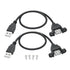 2Pcs USB 2.0 Panel Mount Extension Cable 1FT, USB Type A Male