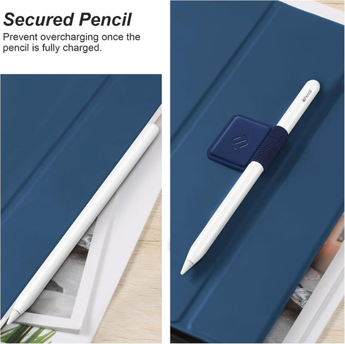 Fintie 4 Pack Pen Loop Holder for Apple Pencil Pro, Elastic Adhesive Leather Sleeve for Stylus Pens, Navy
