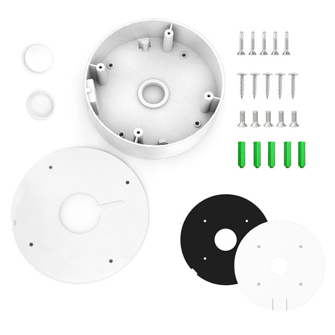 ENS Custom Drilling Junction Box for Security Cameras - Aluminum Enclosure for Dome/Turret/Bullet/Fisheye Cameras, White