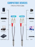 gudxfj 2 Pack 2RCA 2RCA 2 6.6Ft to Cable RCA Male Hi-Fi Systems Audio Stereo Subwoofer Cable Nylon-Braided Auxiliary