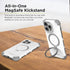 PureGear DualTek KIK Magnetic Phone Grip Case for iPhone 15 Pro Max - White, Military Tested, Heavy-Duty Protection