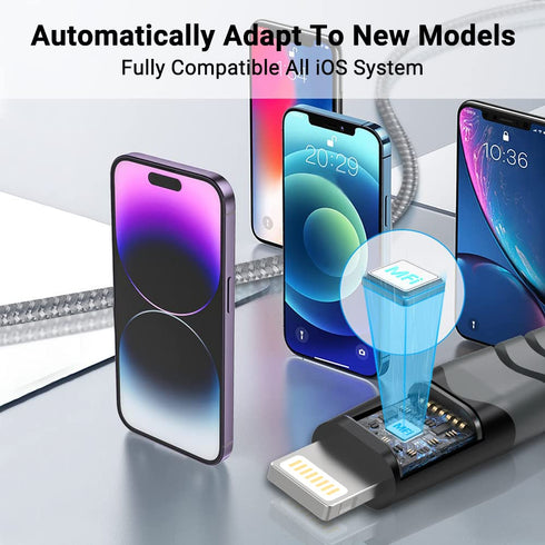 iPhone Charger Lightning Cable 3 Pack 3FT, Apple MFi Certified USB to Lightning Fast Charging Cord