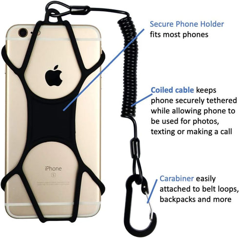 Gear Beast Universal Phone Lanyard Holder and Ring Grip, Silicone Cell Phone Lanyard Neck Strap and Phone Ring Holder
