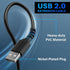 10 FT USB 2.0 Extension Cable 3 Pack - Type A Male to Female Adapter for Printer, Keyboard, Mouse, Hard Drive, Black