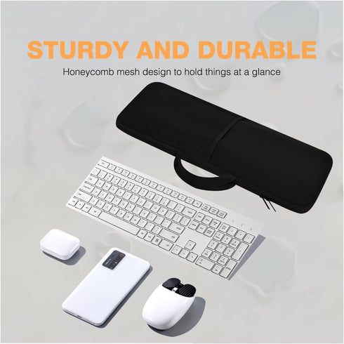 Wireless Keyboard Mouse Sleeve Travel Case for Logitech Mk345, Soft Neoprene Dust and Water Resistant Bag (Black)