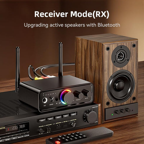 Upgraded M18 Bluetooth 5.3 Audio Receiver Transmitter for Home Stereo TV, HiFi Wireless Low Latency Adapter