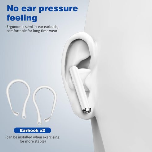 Wireless Earbuds for Samsung S24 Ultra S23 S22+ A53, 5.3 Bluetooth Headphones, Noise Canceling Ear Bud with Earhook