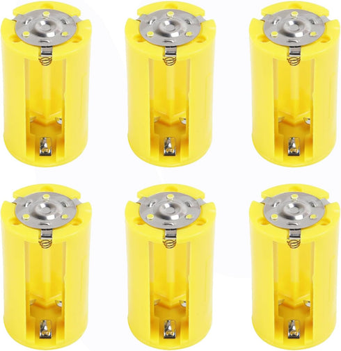 AEDIKO 6pcs 3 AA to 1 D Battery Adapters Holder 1.5V Output Case
