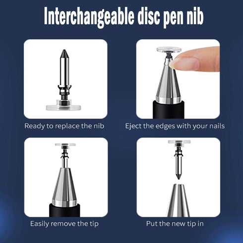 Luntak Stylus Pens for iPad, 3 in 1 Ballpoint Pen, Fiber Tip & Clear Disc Capacitive Stylus for iPhone/iPad/Android