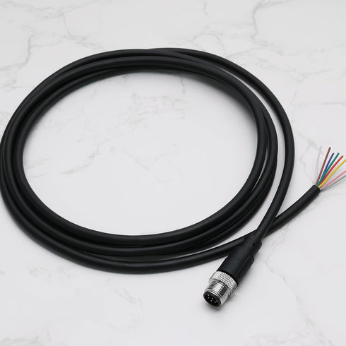 8 Pin M12 Sensor Connector Straight Aviation Cable Male to Male Waterproof Electrical Cable