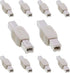 Cmple - 10 Pack USB B to B Adapter USB 2.0 Male to Male Coupler Plug Connector for Printer Scanner HDD