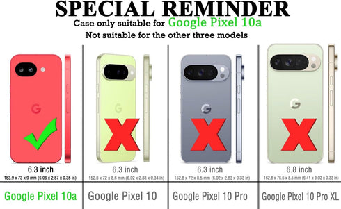 Osophter 10A 10A for Pixel Case: Clear Women Girls Boys Reinforced Corners TPU Shock-Absorption Flexible for Google