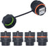 5PCS Panel Mounting Shielded CAT6A RJ45 Waterproof Connector - Cat5/5e/6/6E 8P8C Ethernet LAN Cable Coupler with