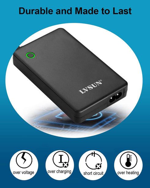 Universal Laptop Charger with LCD Display, 90W Slim AC Adapter Power Supply with USB Port for Most Notebooks