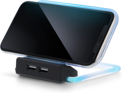 Xtreme Digital Lifestyle Accessories Rotating 5W QI Wireless Charger with 2 USB Ports, iOS & Android Compatible (Black)