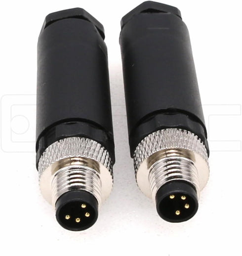 M8 4 Pin Male A Code Plug Industrial Circular Sensor Connector Aviation 8mm Waterproof IP67 Connector 2PCS