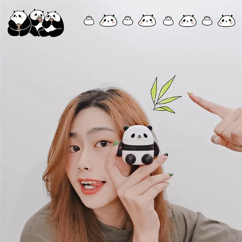 Yatchen AirPod Cover Case, Cute 3D Cartoon Panda Soft Silicone with Keychain for AirPods 1/2, Kawaii Funny Wireless