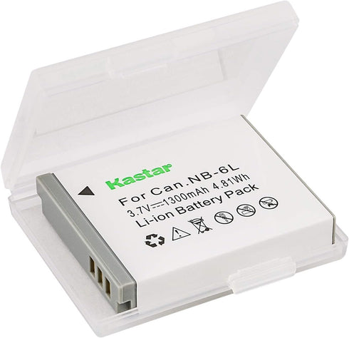 Kastar Lithium-Ion Rechargeable Battery for Canon NB-6L, NB-6LH and PowerShot SD770 IS, SX170 IS, SX260 HS, SX280 HS,