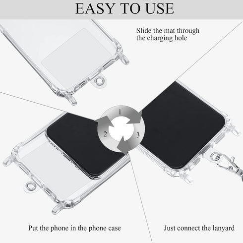 8 Pcs Phone Lanyard Patch, Universal Phone Tether with Metal Ring Compatible with Cellphone Pad
