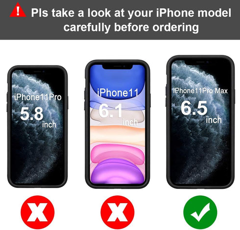 TOOVREN Phone Cover for iPhone 11 Pro Max, Wallet Case with Card Holder, PU Leather Kickstand, Adjustable Detachable