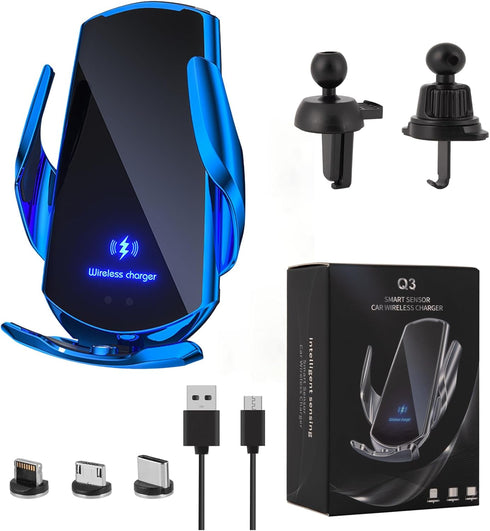 YTUEUEOY Wireless Car Charger Mount Automotive Electric Induction 15W Wireless Charger Car Auto