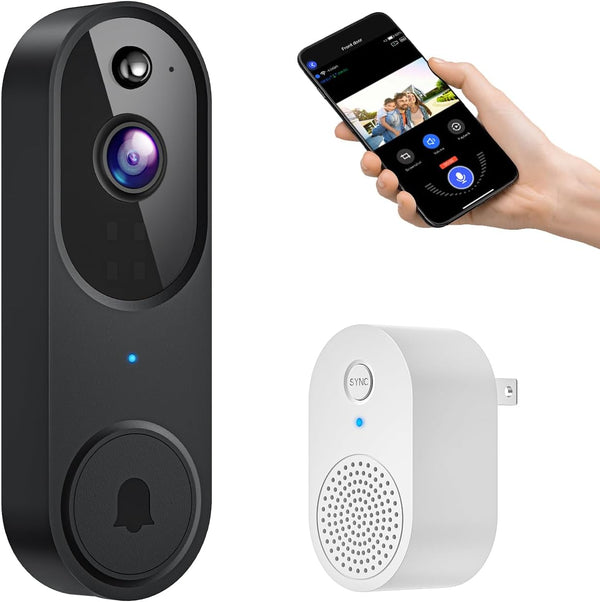 GridTera Smart Video Doorbell Camera Wireless, AI Human Detection and Instant Alerts, Night