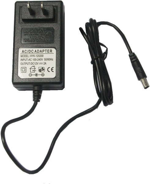 DC 12V 2A Power Supply Adapter - AC 100-240V to DC 12Volt Transformers, 24W Max, 2.1mm X 5.5mm US Plug for 12V LED