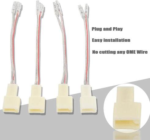 RED WOLF Car Door Speaker Wiring Harness Adapter Connector for 2000-2019 Toyota Camry 4Runner Tacoma RAV4 Scion, Subaru