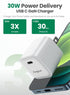 USB C GaN Charger Fasgear 30W Fast Charging Block Portable Power Adapter for iPhone 14 Pro Max/13 Pro/12/SE MacBook Air