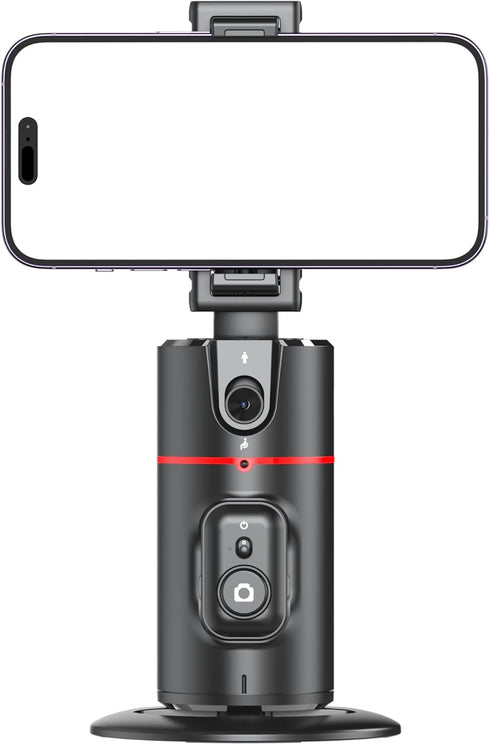 Auto Face Tracking Tripod, No App Required, Rechargeable Battery, 360° Rotation Phone Tracking Holder for Live Vlog