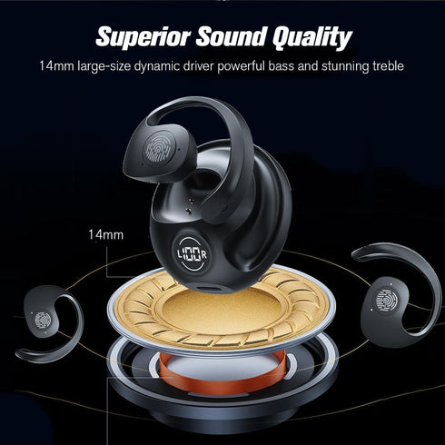 Open Ear Bluetooth Headphones, Earless Earbuds for Outside Use, 5.4 Bluetooth Hanging Headset, Air Bone Conduction