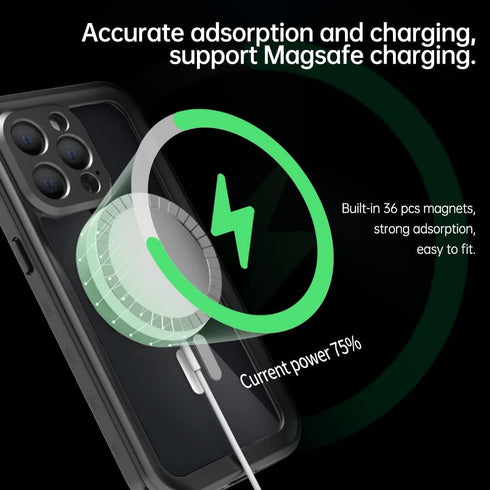 iPhone 13 Pro Waterproof Case Compatible with MagSafe, Built-in Screen Protector, Shockproof Dustproof