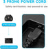 Cilhrok 3 5Ft Universal Prong AC Power Cord, Replacement PC Power Cable for Desktop Computer, Monitor, Printer
