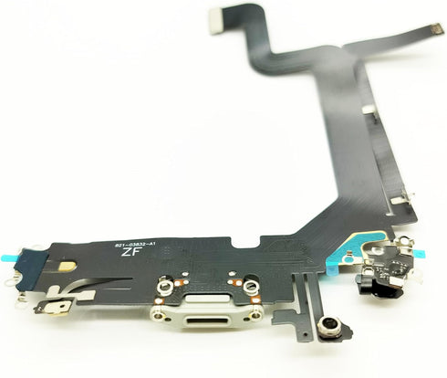Charging Port Board Dock Connector Flex Cable Replacement Compatible with iPhone 14 Pro Max 6.7inch (White)