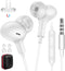 Wired Earbuds Noise Canceling for Chromebook PC School, 3.5mm Headphones Ear Buds with Mic, Magnet Stereo Plug in