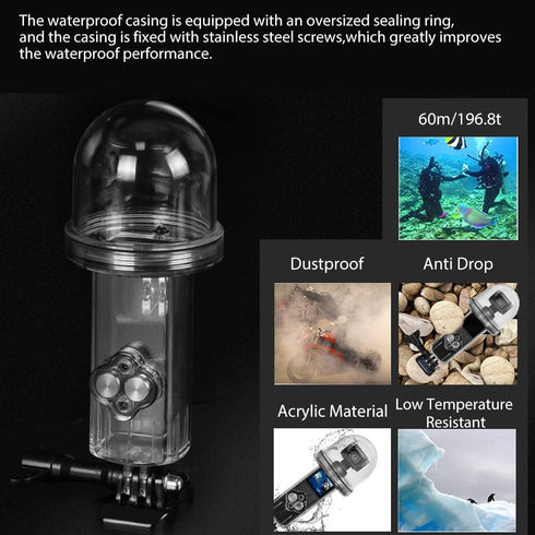 Mugast Camera Waterproof Case, Double Connector Drop Resistant Diving Cover, 60M Waterproof Shell for Osmo Pocket