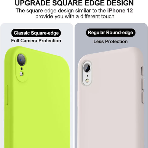 Vooii iPhone XR Case, Upgraded Liquid Silicone with Square Edges, Camera Protection, Soft Anti-Scratch Microfiber