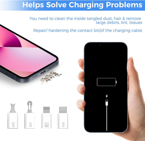 iPhone Charging Port Cleaning Tool, USB C Cleaning Kit for Cell Phone Airpod, Repair Kit for Laptop PC Data Cable -