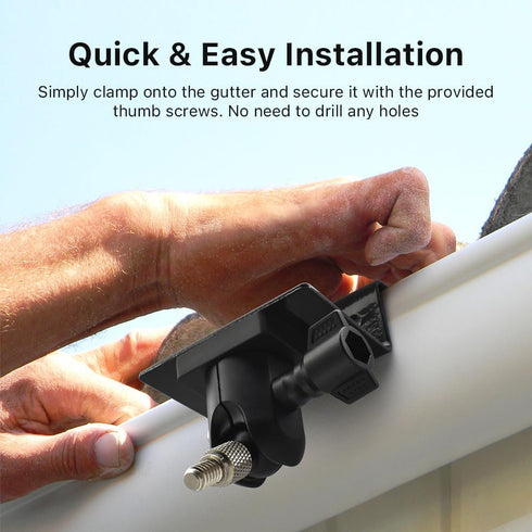 Holicfun Outdoor Security Camera Gutter Mount, Universally Compatible with Ring, Blink, Eufy, Wyze, Google Nest, Arlo