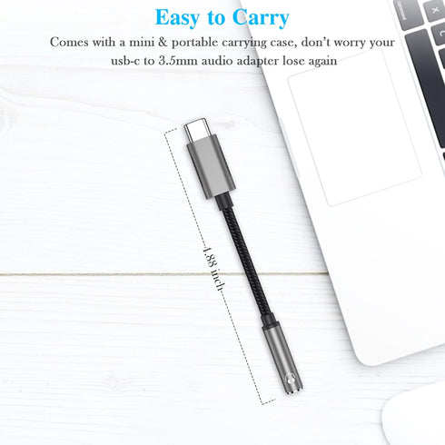 USB C Headphone Adapter for Samsung A53 A54 S23 Ultra S22 S21 S20 FE, Type C to 3.5mm Dongle Audio Adapter