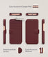LUPA Legacy Wallet Case for iPhone 11 - Slim Durable Faux Leather with Card Holder, Burgundy