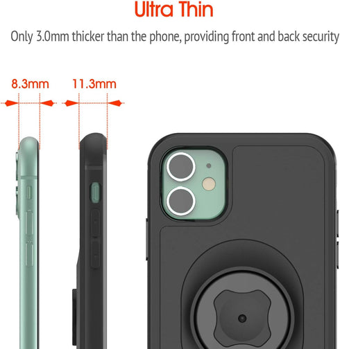 sincetop Shockproof Case for iPhone 12/12Pro (2020) with Quick Mount Adapter for Bike Mount/Car Holder/Armband/Belt Clip