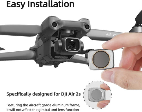 ND Filters for DJI Air 2S Drone, 4-Pack ND8 ND16 ND32 CPL Filter Set, Neutral Density and Circular Polarizer Lens Kit