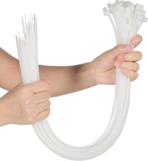 Shappy 50 Pcs Heavy Duty Zip Ties, Strong Large Industrial Wire Ties for Bundling Crops, Awnings, Water Pipes (White,