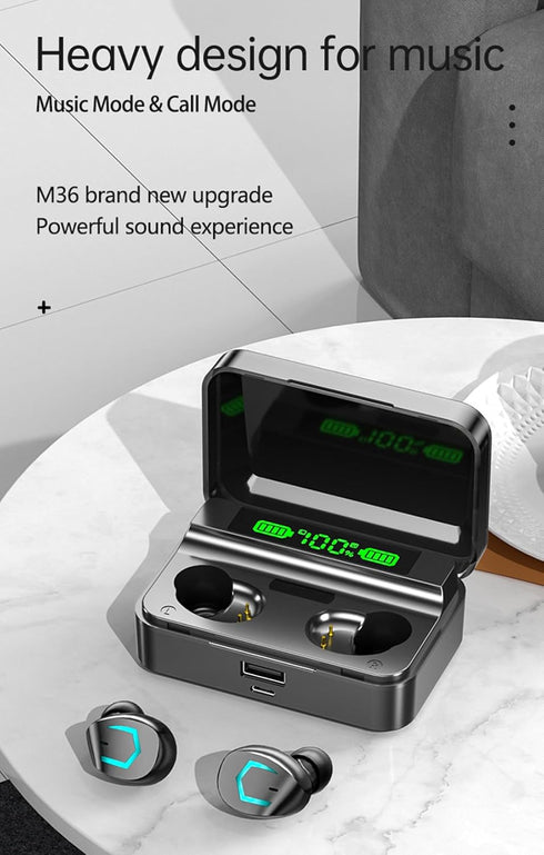 True Wireless Earbuds, 2024 Bluetooth 5.3 Headphones, Waterproof Touch Control, IP7 Sport Headset - Model 11