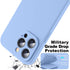 Ktele iPhone 14 Pro Case, Light Blue AB-Grade Liquid Silicone with Shockproof Airbags & Anti-Scratch Microfiber Lining