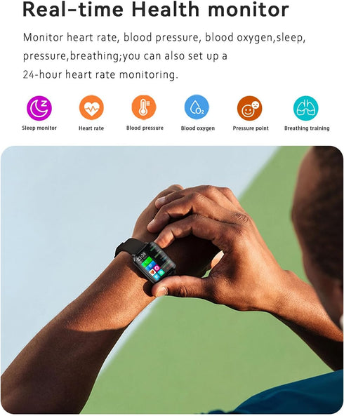 FILIEKEU Smart Watches for Men Women, Answer/Make Calls, Touch Screen Fitness Tracker, Waterproof Smart Watch